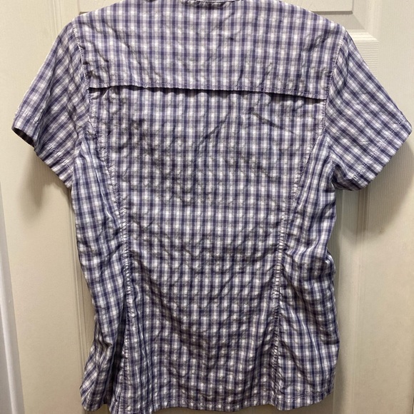 Eddie Bauer ladies purple plaid button down top - Picture 4 of 4